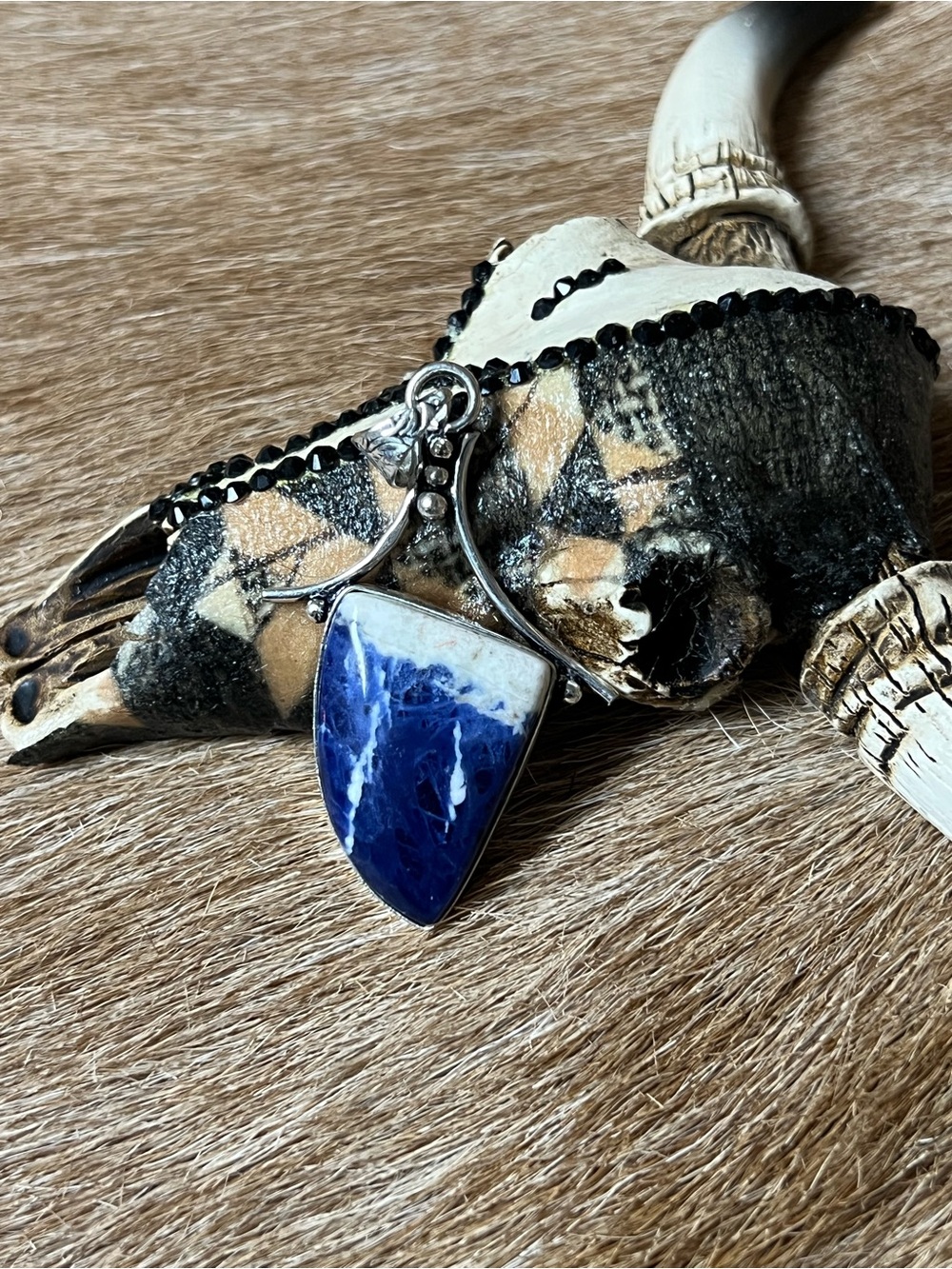 Sterling Silver Deep Blue Sodalite Pendant